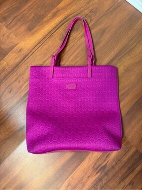 Michael Kors Hot Pink Embossed Logo Tote